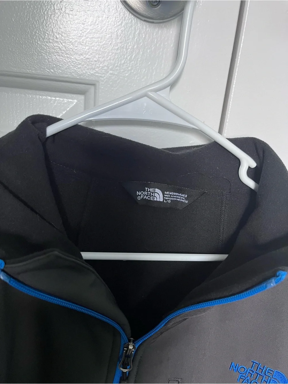 Gray and blue North face Men’s Large Full zip jacket
